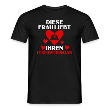 Diese Frau Liebt Ihren Feuerwehrmann Feuerwehr - Männer T-Shirt - Schwarz - Vorne - AI Model Male 178 light (178cm)