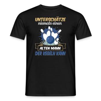 Unterschätze Niemals Einen Alten Mann Der Kegeln - Männer T-Shirt - Schwarz - Vorne - AI Model Male 178 light (178cm)