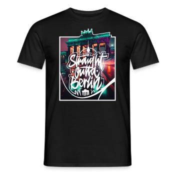 Straight Outta Berlin - Men's T-Shirt - black - Front - AI Model Male 178 light (178cm)
