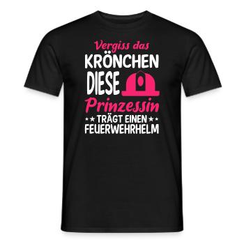 Feuerwehrfrau Spruch Vergiss Das Krönchen - Männer T-Shirt - Schwarz - Vorne - AI Model Male 178 light (178cm)