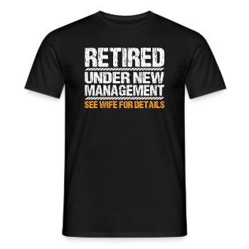 À la retraite sous la nouvelle direction, voir femme pour - T-shirt homme - noir - Devant - AI Model Male 178 light (178cm)