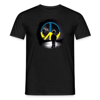 Peace Logo I stand with Ukraine Peace not War - Men's T-Shirt - black - Front - AI Model Male 178 light (178cm)