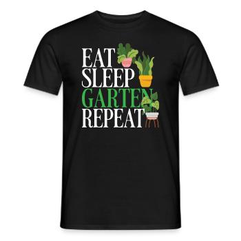 Eat Sleep Garten Repeat Gärtner Outfit - Männer T-Shirt - Schwarz - Vorne - AI Model Male 178 light (178cm)