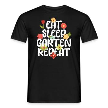 Eat Sleep Garten Repeat Gärtner Outfit - Männer T-Shirt - Schwarz - Vorne - AI Model Male 178 light (178cm)