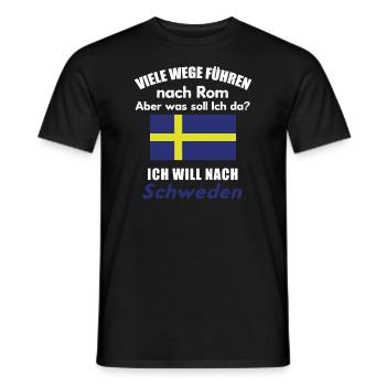 Lustiges Schweden Urlaub Reise Skandinavien - Männer T-Shirt - Schwarz - Vorne - AI Model Male 178 light (178cm)