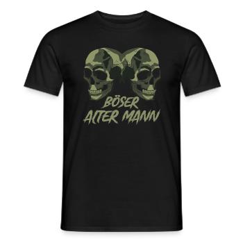 Totenkopf Böser Alter Mann Spruch Camouflage - Männer T-Shirt - Schwarz - Vorne - AI Model Male 178 light (178cm)