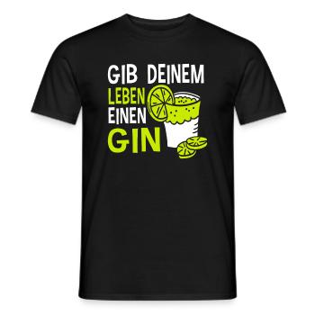 Gin - Gib Deinem Leben Einen Gin Geschenk - Männer T-Shirt - Schwarz - Vorne - AI Model Male 178 light (178cm)