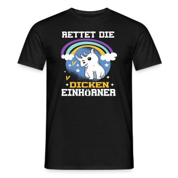Save The Chubby Unicorns - Männer T-Shirt - Schwarz - Vorne - AI Model Male 178 light (178cm)