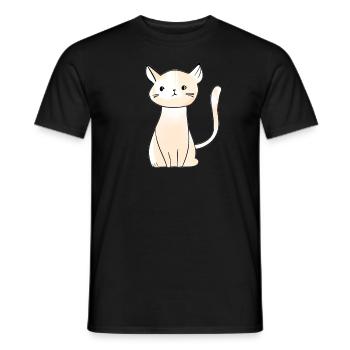 Chat chat manga chat rouge animal de compagnie - T-shirt homme - noir - Devant - AI Model Male 178 light (178cm)