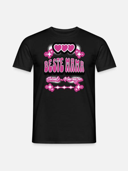 Beste Mama Pink - Männer T-Shirt - Schwarz