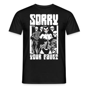 Désolé, votre erreur - T-shirt homme - noir - Devant - AI Model Male 178 light (178cm)