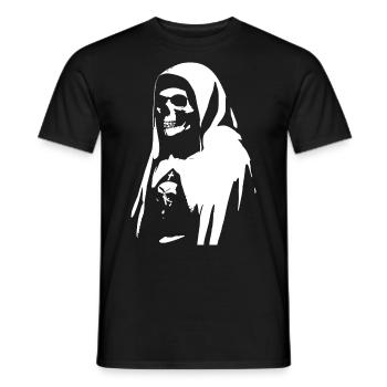 Darkness Beckons in Unholy Nun, Gothic, and Occul - Men's T-Shirt - black - Front - AI Model Male 178 light (178cm)