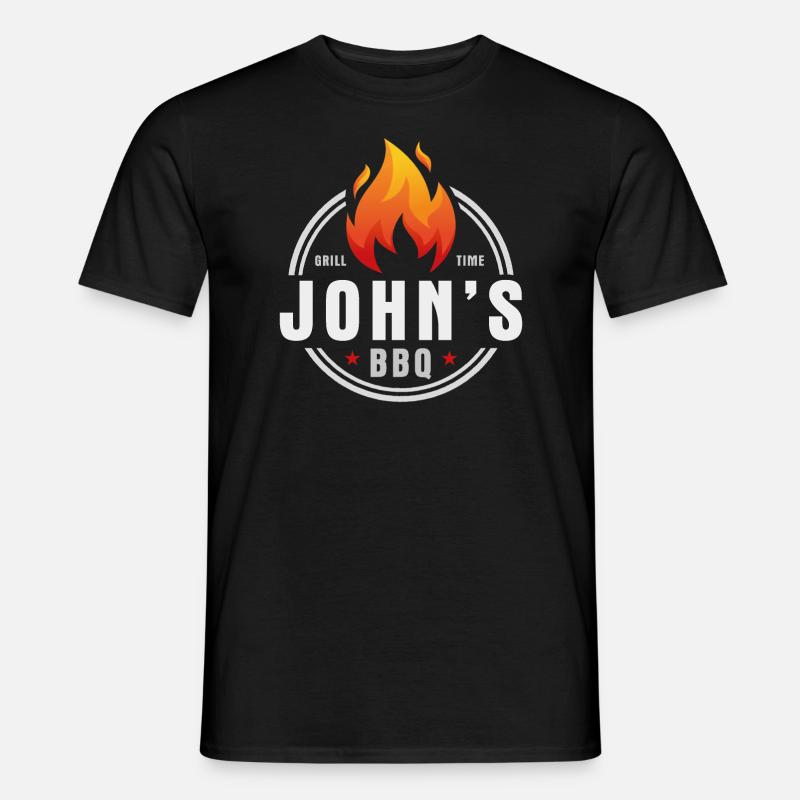 Johns BBQ - Männer T-Shirt - Schwarz