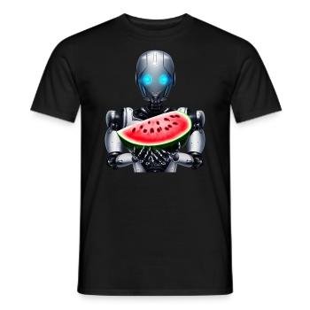 Wassermelone für den Roboter - Männer T-Shirt - Schwarz - Vorne - AI Model Male 178 light (178cm)