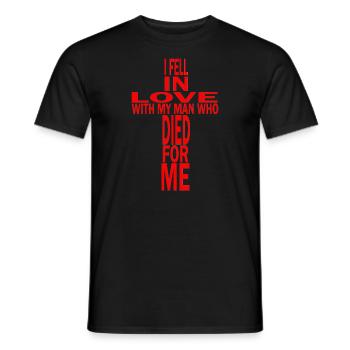 Je suis tombée amoureuse d’un homme qui est mort pour moi Christian - T-shirt homme - noir - Devant - AI Model Male 178 light (178cm)