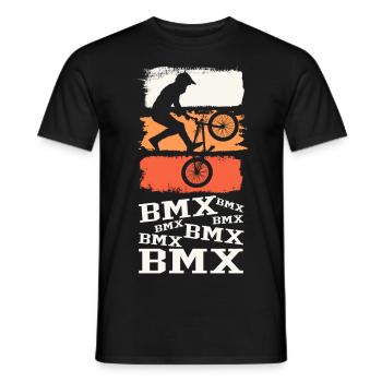 BMX Fahrrad Biker Stunt Trick Freestyle Vintage - Männer T-Shirt - Schwarz - Vorne - AI Model Male 178 light (178cm)