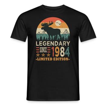 1984 legendary anniversaire Né en 1984 - T-shirt homme - noir - Devant - AI Model Male 178 light (178cm)