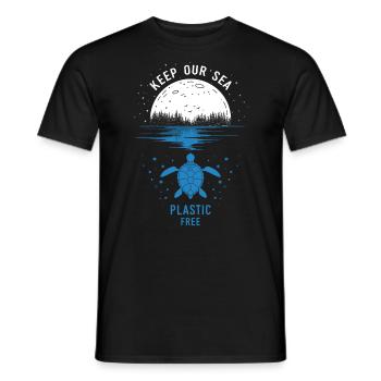 Halten Sie unser Meer plastikfrei - Männer T-Shirt - Schwarz - Vorne - AI Model Male 178 light (178cm)