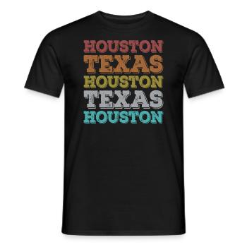 Vintage Texas Houston - Männer T-Shirt - Schwarz - Vorne - AI Model Male 178 light (178cm)