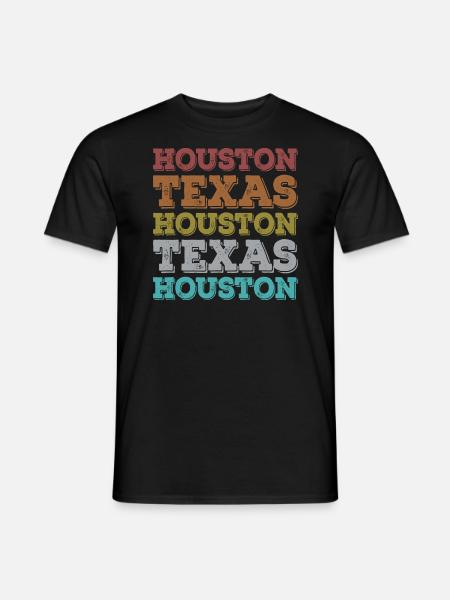 Vintage Texas Houston - Männer T-Shirt - Schwarz
