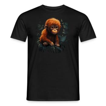 Orang Utan Baby Jungtier Orangutan Affe - Männer T-Shirt - Schwarz - Vorne - AI Model Male 178 light (178cm)