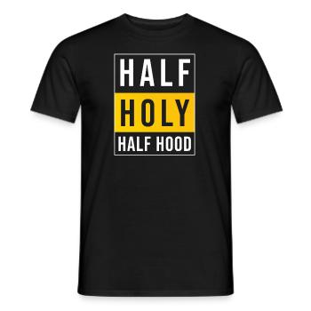 Half Holly Half Hood - Men's T-Shirt - black - Front - AI Model Male 178 light (178cm)