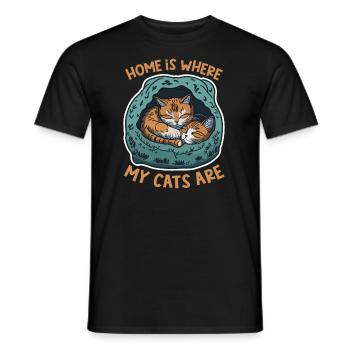 How Is Where My Cats Are - Men's T-Shirt - black - Front - AI Model Male 178 light (178cm)