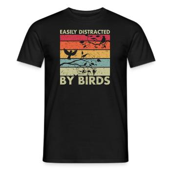 Easily Distracted By Birds - Men's T-Shirt - black - Front - AI Model Male 178 light (178cm)
