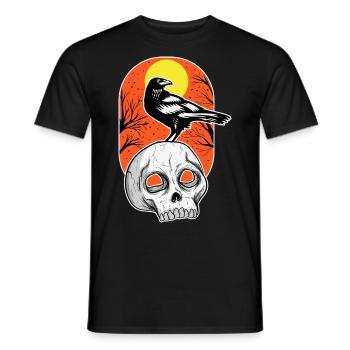 Elegant skull creepy Halloween design - Men's T-Shirt - black - Front - AI Model Male 178 light (178cm)