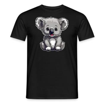 Ours Koala mignon - T-shirt homme - noir - Devant - AI Model Male 178 light (178cm)