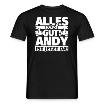Andy Vorname Geschenk lustiger Spruch - Männer T-Shirt - Schwarz - Vorne - AI Model Male 178 light (178cm)