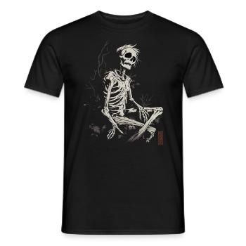 Sitting Skeleton - Men's T-Shirt - black - Front - AI Model Male 178 light (178cm)