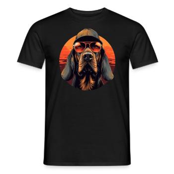 Bloodhound Cool - Bloodhound Hund - Männer T-Shirt - Schwarz - Vorne - AI Model Male 178 light (178cm)