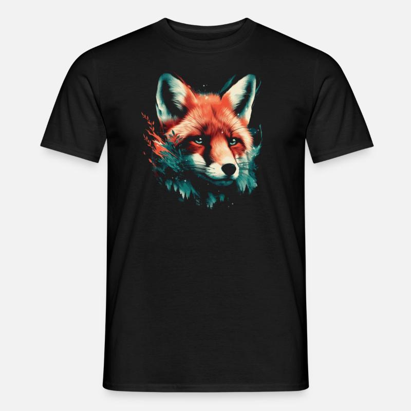 Fuchs Rotfuchs - Männer T-Shirt - Schwarz