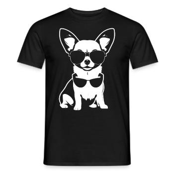 Funny Chihuahua wearing Sunglasses Chihuahuas - Men's T-Shirt - black - Front - AI Model Male 178 light (178cm)