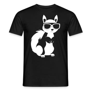 Lustiges Eichhörnchen mit Sonnenbrille Eichhörnchen - Männer T-Shirt - Schwarz - Vorne - AI Model Male 178 light (178cm)