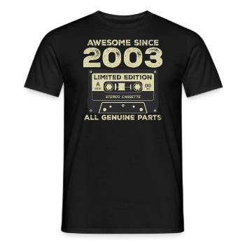 2003 Geburtstag geboren im Jahr 2003 Vintage Retro - Männer T-Shirt - Schwarz - Vorne - AI Model Male 178 light (178cm)