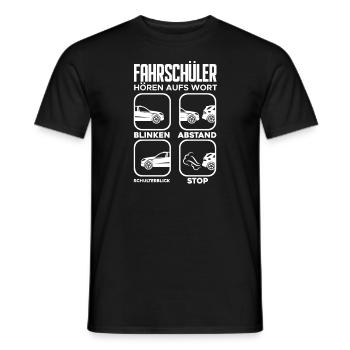 Fahrschule Spruch Fahrschüler Fahrlehrer Geschenk - Männer T-Shirt - Schwarz - Vorne - AI Model Male 178 light (178cm)