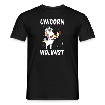 Violinist, unicorn, violinist, musician - Men's T-Shirt - black - Front - AI Model Male 178 light (178cm)