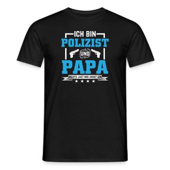 Lustiger Polizei Spruch Polizist Papa Vatertag - Männer T-Shirt - Schwarz - Vorne - AI Model Male 178 light (178cm)