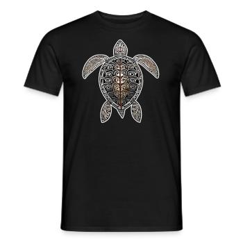 Symbole maori Tortue I - T-shirt homme - noir - Devant - AI Model Male 178 light (178cm)
