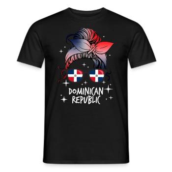 République dominicaine - T-shirt homme - noir - Devant - AI Model Male 178 light (178cm)