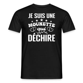 Gift Mounette Je suis une mounette qui tore - Männer T-Shirt - Schwarz - Vorne - AI Model Male 178 light (178cm)