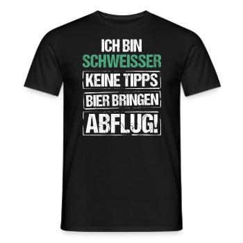 Ich bin Schweißer - Bier bringen und Abflug - Männer T-Shirt - Schwarz - Vorne - AI Model Male 178 light (178cm)