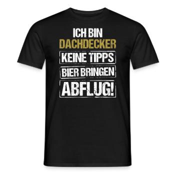 Je suis couvreur - apporte de la bière et décolle - T-shirt homme - noir - Devant - AI Model Male 178 light (178cm)