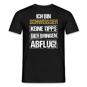 Je suis soudeur - apporte de la bière et décolle - T-shirt homme - noir - Devant - AI Model Male 178 light (178cm)