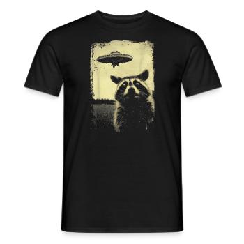 Lustiges Waschbär Ufo Selfie - Männer T-Shirt - Schwarz - Vorne - AI Model Male 178 light (178cm)