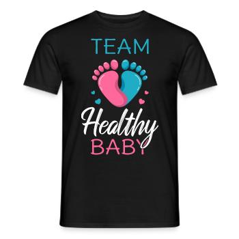Team Healthy Baby II - Fête prénatale de grossesse - T-shirt homme - noir - Devant - AI Model Male 178 light (178cm)