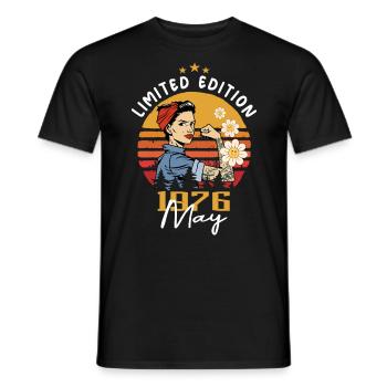 Legendary since May 1976 - May 1976 Birthday 1976 - Men's T-Shirt - black - Front - AI Model Male 178 light (178cm)