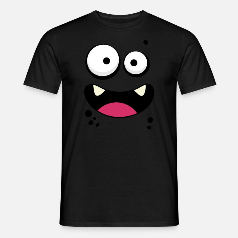 Monster-Gesicht - Männer T-Shirt - Schwarz